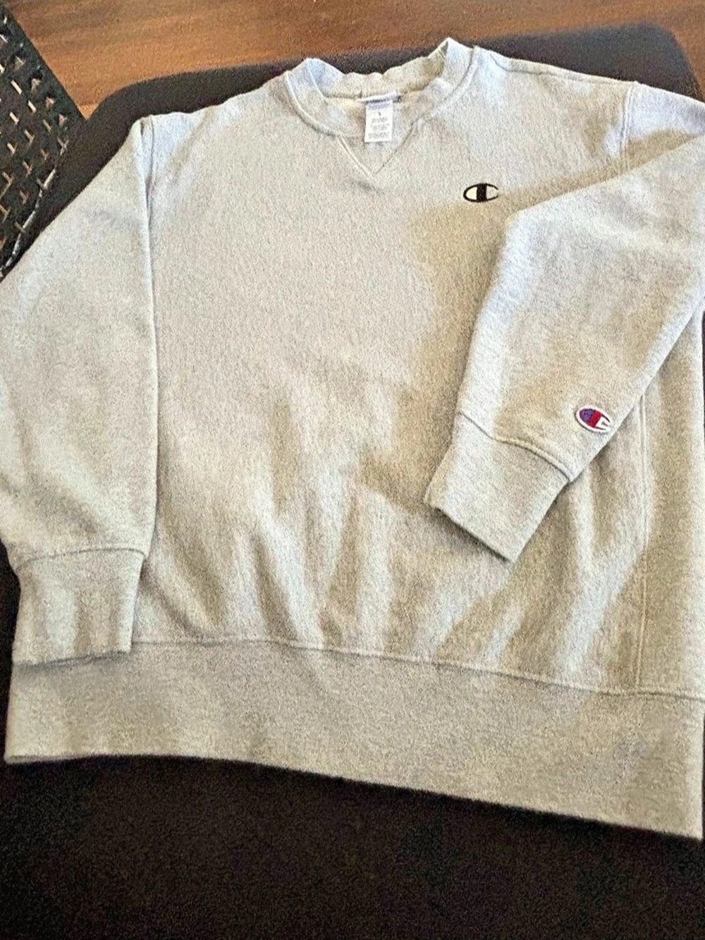 Champion Reverse Weave Crewneck Sweatshirt Gray Size Small
